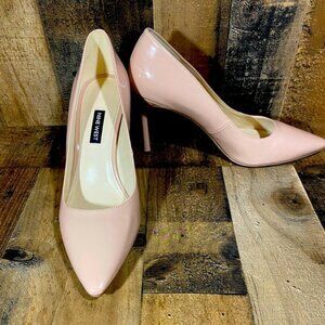 Nine West Nude Pink Patent Leather Pointed Toe Heels 9M Womens Dress Shoes